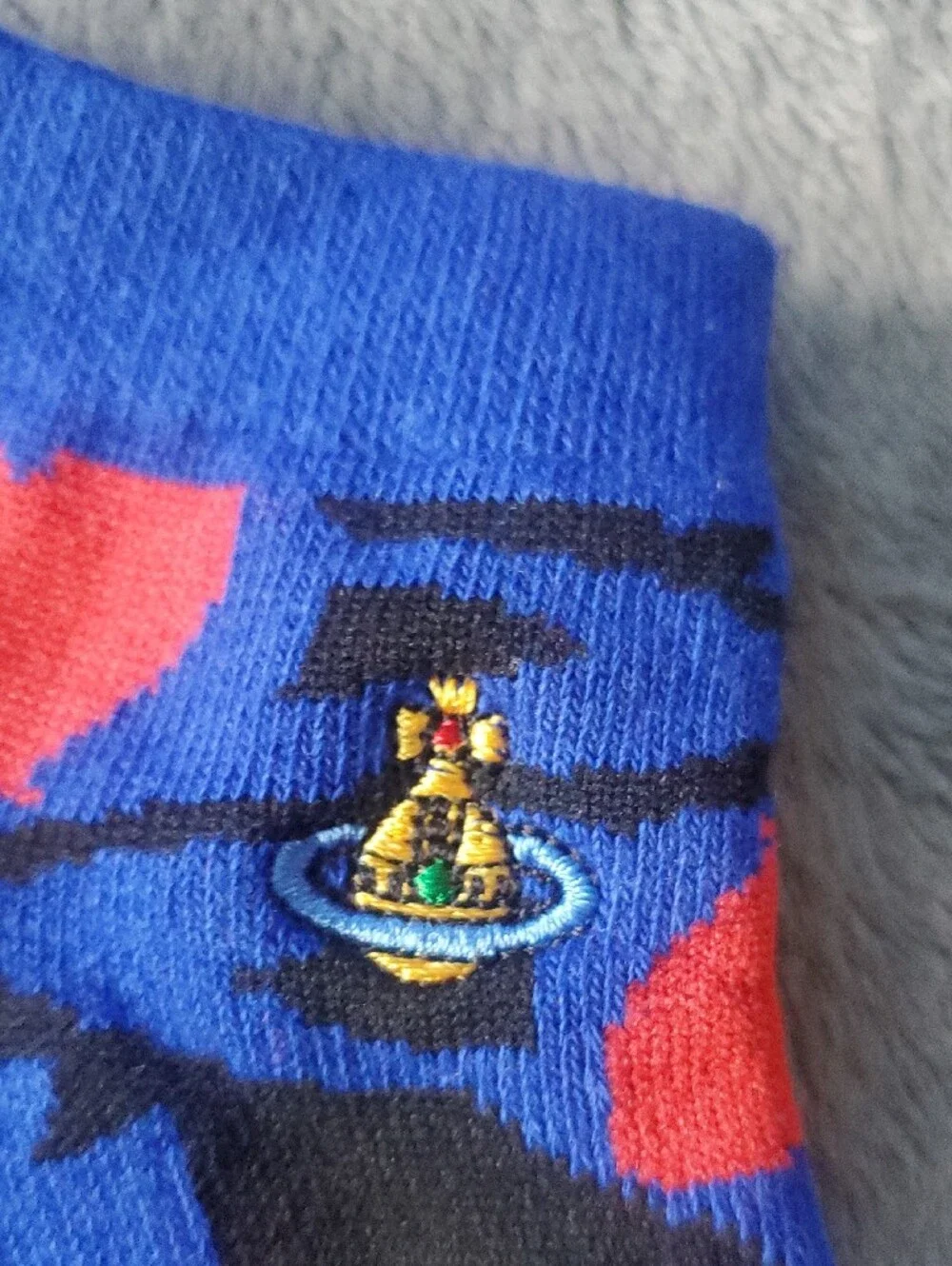 Vivienne Westwood Blue Socks with Red Heart Motif